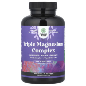 Natures Craft Complexo Triplo de Magnésio 180 Cápsulas (133 mg por Cápsula)