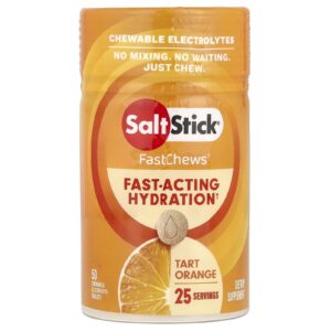 SaltStick FastChews® Eletrólitos Mastigáveis Laranja Azeda 50 Comprimidos Mastigáveis