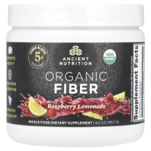 Ancient Nutrition Fibra Orgânica Limonada de Framboesa 1852 g (65 oz)