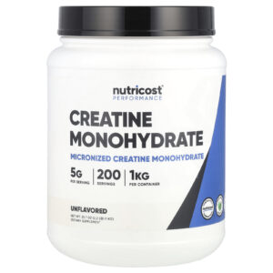 Nutricost Performance Creatina Mono-Hidratada Sem Sabor 1 kg (22 lb)