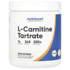 Nutricost Tartarato de L-Carnitina Sem Sabor 250 g (89 oz)