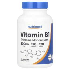 Nutricost Vitamina B1 500 mg 120 Cápsulas