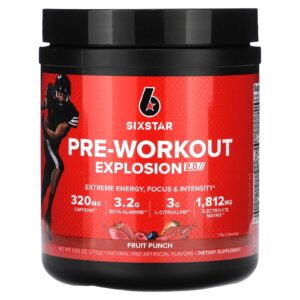 SIXSTAR Pre-Workout Explosion 2.0 Ponche de Frutas 270 g (952 oz)