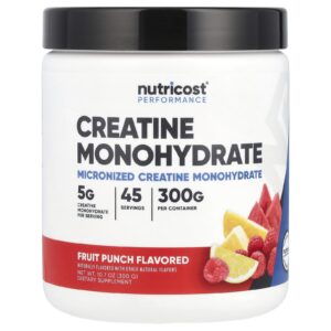 Nutricost Performance Creatina Mono-Hidratada Ponche de Frutas 300 g (107 oz)