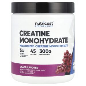 Nutricost Performance Creatina Mono-Hidratada Uva 300 g (107 oz)