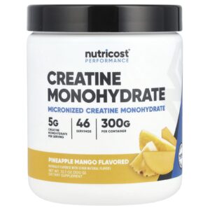 Nutricost ​Performance Creatina Mono-Hidratada Abacaxi e Manga 300 g (107 oz)