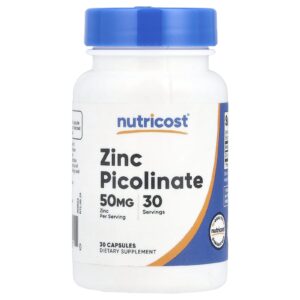 Nutricost Picolinato de Zinco 50 mg 30 Cápsulas