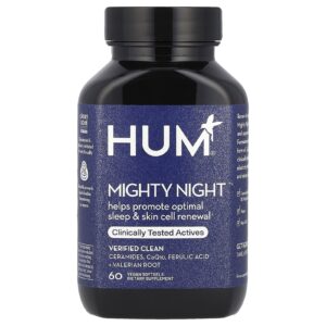 HUM Nutrition Mighty Night™ Ceramidas CoQ10 Ácido Ferúlico + Raiz de Valeriana 60 Cápsulas Softgel Veganas