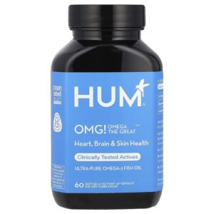 HUM Nutrition OMG! Omega The Great™ Óleo de Peixe Ômega-3 Ultrapuro 60 Cápsulas Softgel