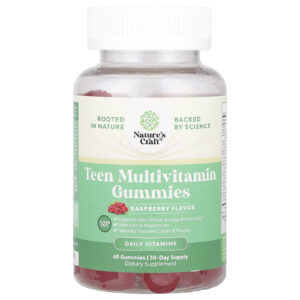 Natures Craft Gomas Multivitamínicas para Adolescentes Sem Açúcar Framboesa 60 Gomas