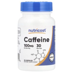 Nutricost Cafeína 100 mg 30 Cápsulas