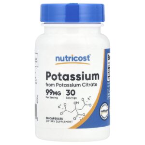 Nutricost Potássio 99 mg 30 Cápsulas