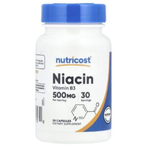 Nutricost Ácido Nicotínico 500 mg 30 Cápsulas