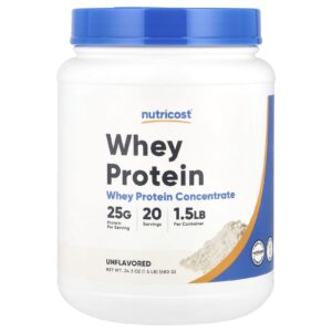 Nutricost Concentrado de Proteína Whey Sem Sabor 680 g (15 lb)