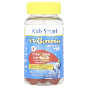 Kids Smart Gomas Kids Smart® Vita Saúde Ocular e Uso de Telas Sem Açúcar A partir de 3 Anos de Idade Ponche Cítrico 30 Gomas