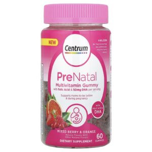 Centrum Goma Multivitamínica Pré-Natal Mistura de Frutos Silvestres e Laranja 60 Gomas