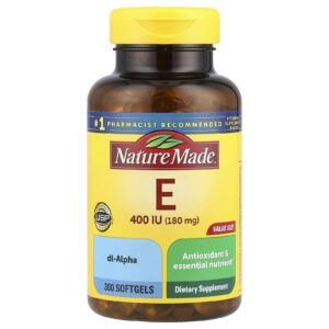 Nature Made Vitamina E 180 mg (400 UI) 300 Cápsulas Softgel