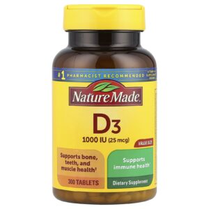 Nature Made Vitamina D3 25 mcg (1.000 UI) 300 Comprimidos