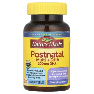 Nature Made Multivitamínico Pós-natal + DHA 60 Cápsulas Softgel