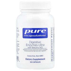 Pure Encapsulations Ultra Enzimas Digestivas com Cloridrato de Betaína 90 Cápsulas
