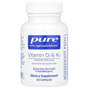 Pure Encapsulations Vitaminas D3 e K2 120 Cápsulas