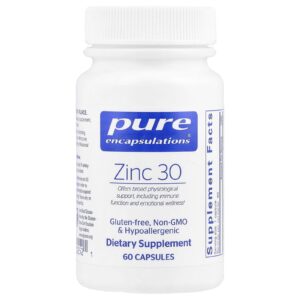 Pure Encapsulations Zinco 30 60 Cápsulas (30 mg por Cápsula)