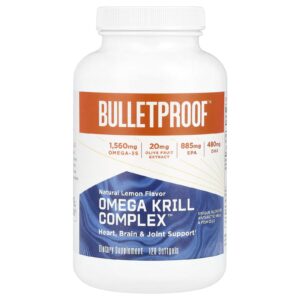 BulletProof Omega Krill Complex™ Limão Natural 120 Cápsulas Softgel