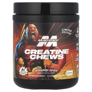 MuscleTech Edição Limitada Cápsulas Mastigáveis de Creatina Ponche Boogieman 90 Comprimidos Mastigáveis (1 g por Comprimido)