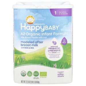 Happy Family Organics Fórmula Infantil Orgânica A2 Pó à Base de Leite com Ferro 0-12 Meses 650 g (229 oz)