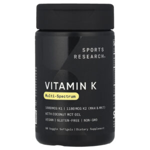 Sports Research Vitamina K Multiespectro 60 Cápsulas Softgel Vegetais