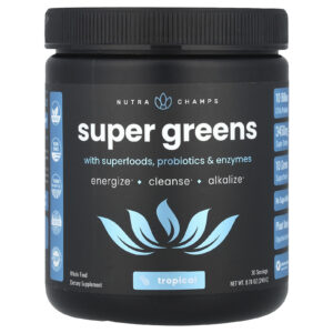 NutraChamps SuperGreens Com Superalimentos Probióticos e Enzimas Tropical 249 g (887 oz)