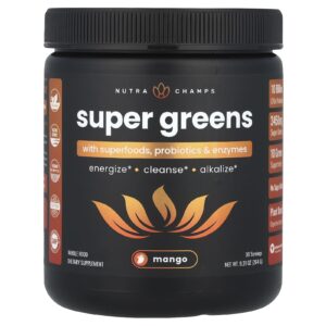 NutraChamps SuperGreens Com Superalimentos Probióticos e Enzimas Manga 264 g (931 oz)