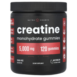 NutraChamps Gomas de Creatina Mono-Hidratada Melancia 120 Gomas (1.250 mg por Goma)