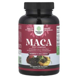 Natures Craft Bem-Estar da Mulher Complexo de Raiz de Maca-Peruana 120 Cápsulas