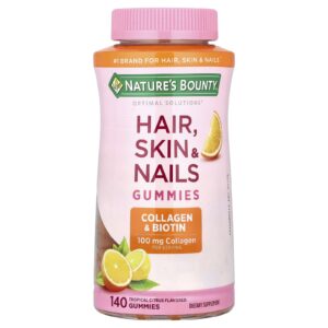 Natures Bounty Optimal Solutions® Gomas para Cabelos Pele e Unhas Cítrico Tropical 140 Gomas