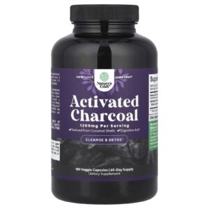 Natures Craft Carvão Ativado 180 Cápsula Vegetal (400 mg por Cápsula)