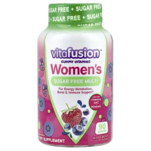 VitaFusion Multivitamínico Sem Açúcar para Mulheres Frutos Silvestres 90 Gomas