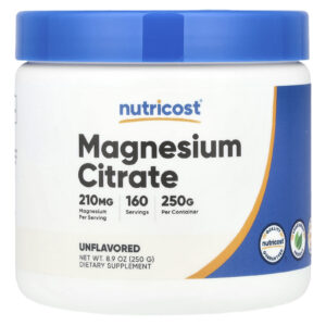 Nutricost Citrato de Magnésio Sem Sabor 250 g (89 oz)