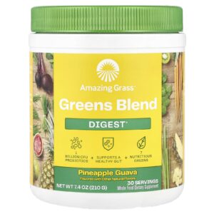 Amazing Grass Mistura de Verduras Digestão Abacaxi e Goiaba 210 g (74 oz)