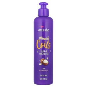 Aussie Miracle Coils Hidratante Leave-In com Óleo de Macadâmia 251 ml (85 fl oz)