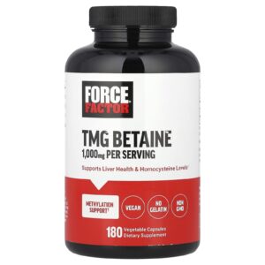 Force Factor TMG Betaína 180 Cápsulas Vegetais (500 mg por Cápsula)