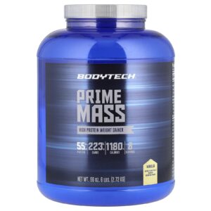 BodyTech Prime Mass Ganhador de Peso com Alto Teor de Proteína Baunilha 272 kg (6 lb)
