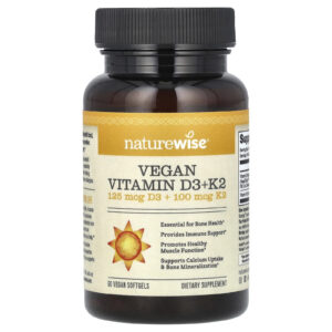 NatureWise Vitaminas D3 + K2 Veganas 60 Cápsulas Softgel Veganas