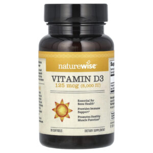 NatureWise Vitamina D3 125 mcg (5.000 UI) 30 Cápsulas Softgel