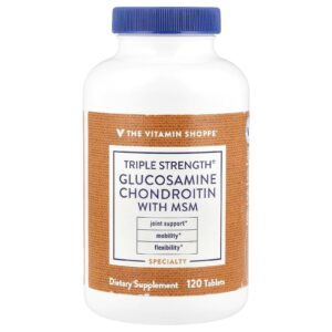 The Vitamin Shoppe Glicosamina e Condroitina de Dosagem Tripla com MSM 120 Comprimidos