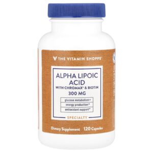 The Vitamin Shoppe Ácido Tióctico com Chromax® e Biotina 120 Cápsulas