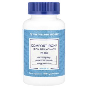 The Vitamin Shoppe Comfort Iron® 25 mg 180 Cápsulas Vegetais