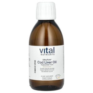 Vital Nutrients Ultrapuro Óleo de Fígado de Bacalhau Limão 200 ml (676 oz)