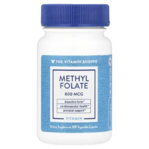 The Vitamin Shoppe Methyl Folate 800 mcg 60 Cápsulas Vegetais