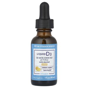 The Vitamin Shoppe Vitamina D3 Líquida Cítricos 50 mcg (2.000 UI) 30 ml (1 fl oz)